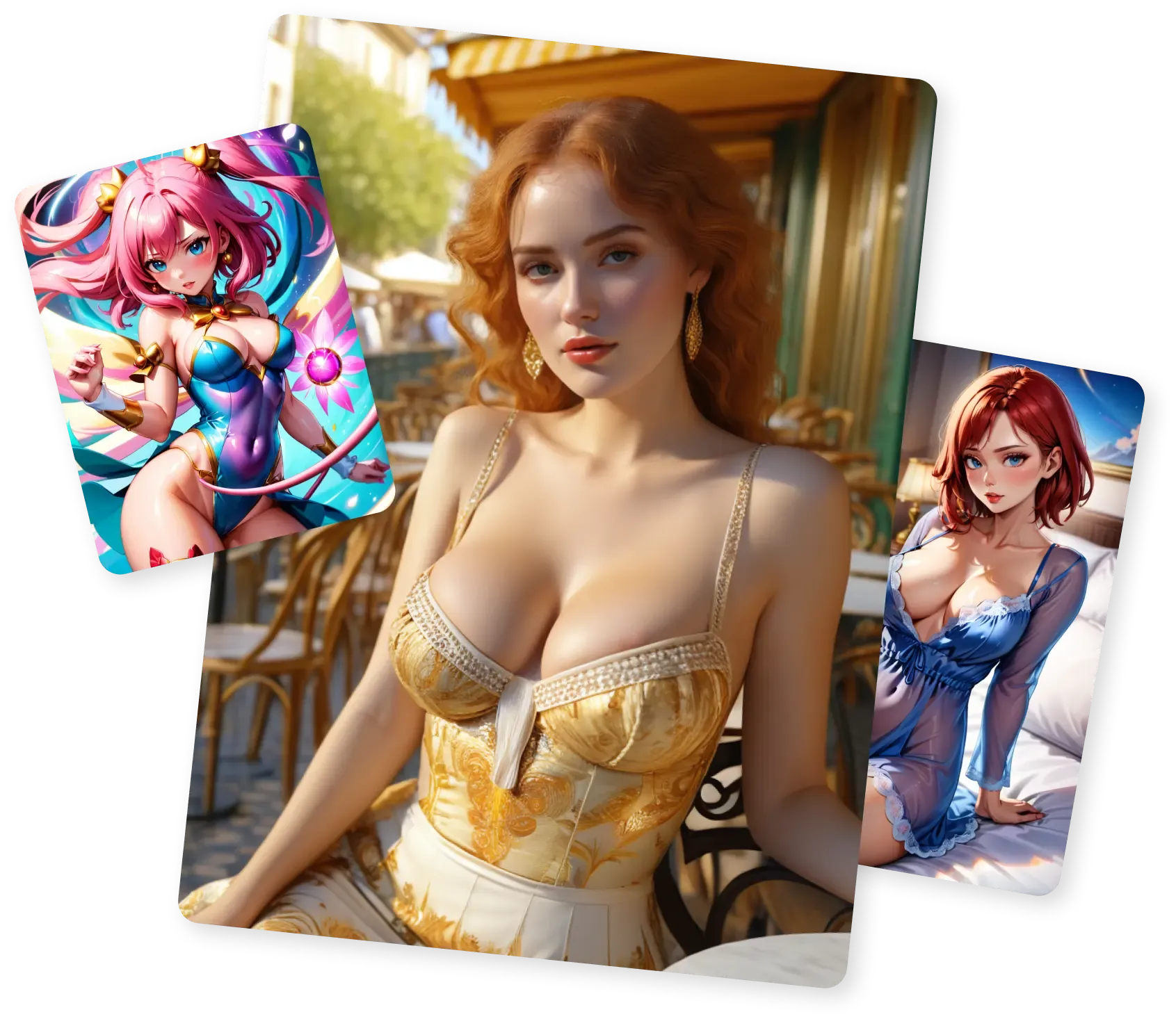 A selection of AI companion characters available on GirlfriendGPT